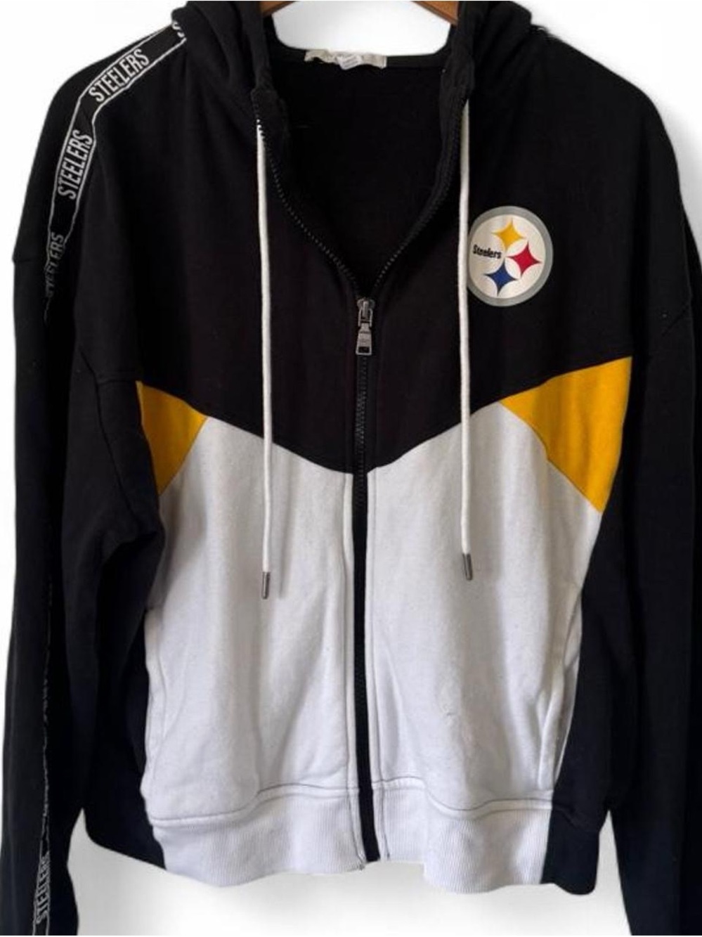 Pittsburgh Steelers Colorblock Zip Hoodie - Black/White/yellow